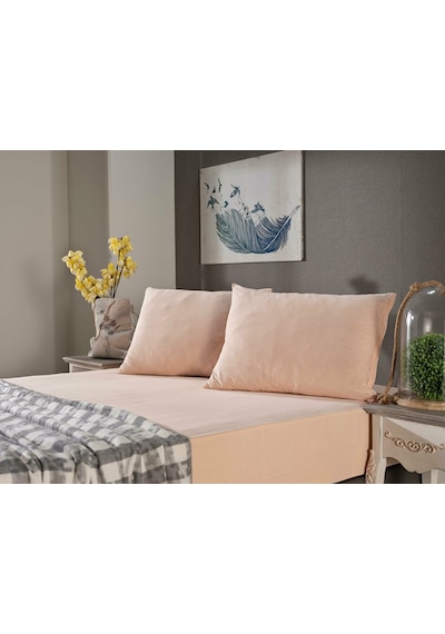 Doqu Home Penye Çarşaf Takımı Çift Kişilik - Somon