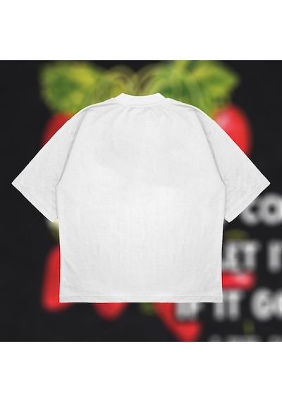 Startmore If It Comes Let It Oversize Unisex Pamuklu Nefes Alan Kalın Kumaşlı Beyaz