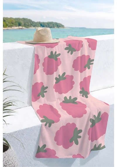Meyve Temalı Ahududu Desenli Plaj Havlusu - Pembe Modern Havuz Deniz Hızlı Kuruyan Mikrofiber Havlu Yağmur Zambak Meyve Temalı Ahududu Desenli Plaj Havlusu - Pembe Modern Havuz Deniz Hızlı Kuruyan Mikrofiber Havlu Yağmur Zambak
