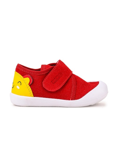 Kiko Kids Catly Cırtlı Kız Bebek İlk Adım Panduf Ayakkabı Kırmızı