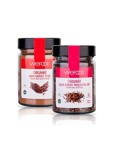 Wefood Organik Ham Kakao Tozu 140 gr + Organik Ham Kakao Parçacık