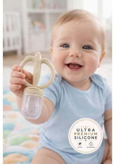 Tgm Baby Meyve Besleyici Ve Ultra Premium Silikon Diş Kaşıyıcı Muzzy Yeşil