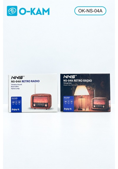 O-kam Ok-ns-04a Bluetooth Şömine Efektli Şarjlı Retro Radyo