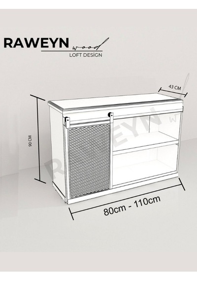 Raweyn Genus Doğal Ahşap Sürgülü Konsol 100cm Açık Ceviz