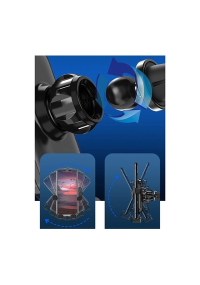 Araç İçi Telefon Tutucu Havalandırma Çıkışı Klipsli Car Holder Yatay Ve Dikey Kullanabilme Siyah