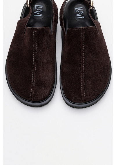 Luvishoes Luvi Shoes Laby Kahverengi Süet Hakiki Deri Kadın Sandalet Kahverengi