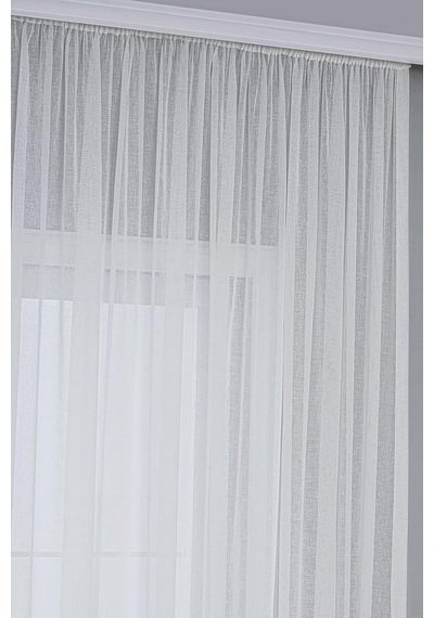 Fabric Design Keten Plus Tül Perde Ekru, 350 X 190 Çok Renkli