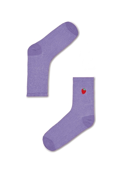 6Lı Pamuklu Ekonomik Unisex Meyveli Spor Soket Çorap-36-42-Karışık Çok Renkli
