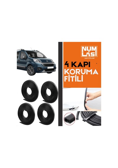 Fiat Fiorino 4 Kapı Koruma Fitili Siyah Renk Numlas-a Kalite-nm2255