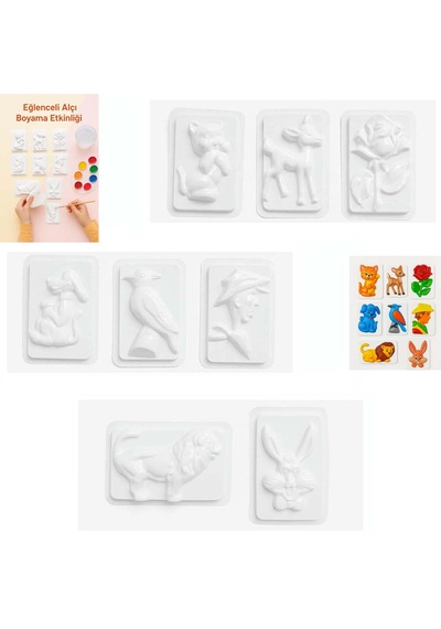8 Farklı Model Küçük Boy Alçı Kalıbı 1 Pakette 8 Adet Farklı Model