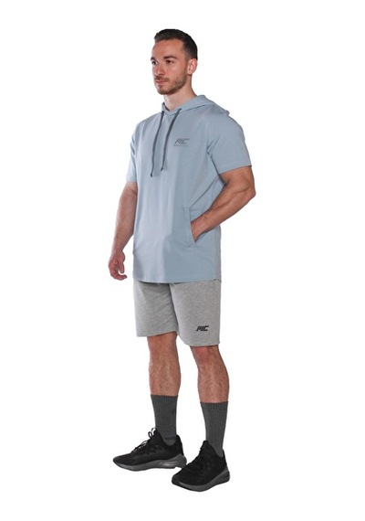 Musclecloth Mc-x Kapüşonlu Kısa Kollu Sweatshirt Açık Mavi