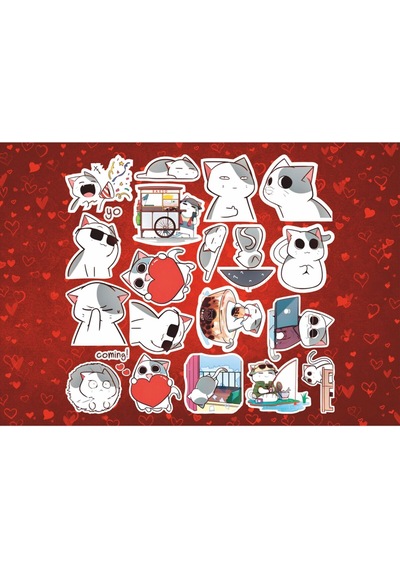 Tatlı Kedi Temalı Sticker Seti Laptop Ajanda Pc Tablet Telefon Defter Etiket Bullet Journal Diğer