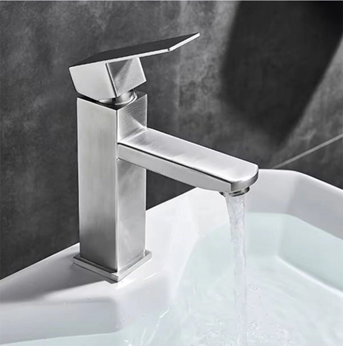 Yuen Lavabo Bataryası Sus304 Paslanmaz Çelik Inox Renk Modern Tasarım Inox
