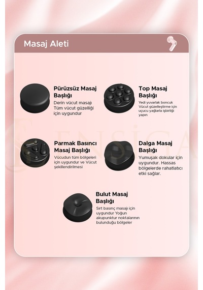 Selülit Önleyici Masaj  Cihazı Titreşimli Vücut Masaj Aleti Pembe