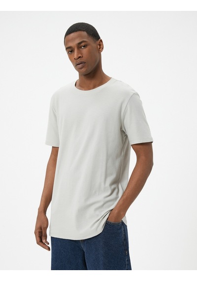 Koton Basic Tişört Slim Fit Bisiklet Yaka Kısa Kollu Gri 4sam10835hk Gri