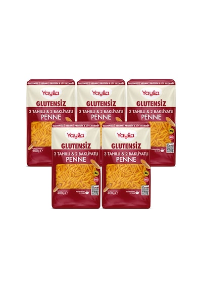 Yayla Glutensiz 3 Tahıllı Ve 2 Bakliyatlı Penne Makarna 400 G X5