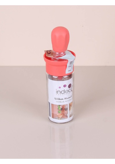 İndecor Houseware Hazneli Silikon Yağ Sos Ve Yumurta Fırçası Yağ Fırçası Yağ Şişesi Pembe 180 Ml Çok Renkli