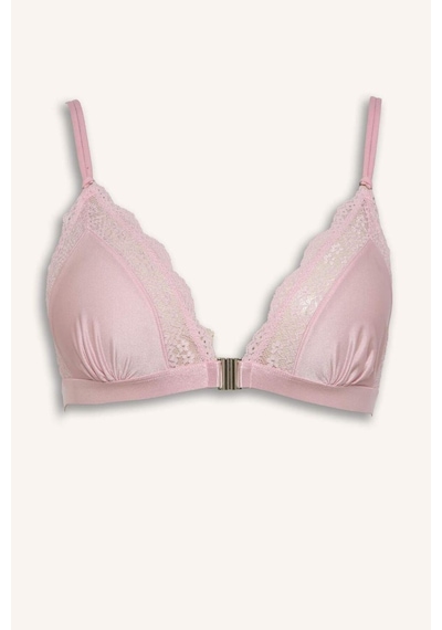 Defacto Dantel Detaylı Saten Kapsız Pedsiz Balensiz Açık Pembe Bralet G1139ax26sppn648 Pembe-pn648