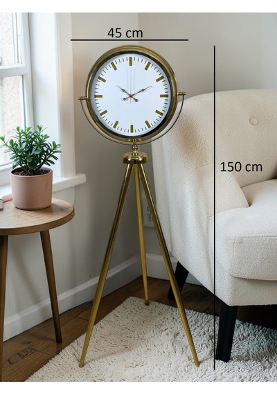 Modern Gold Tripod Ayaklı Saat