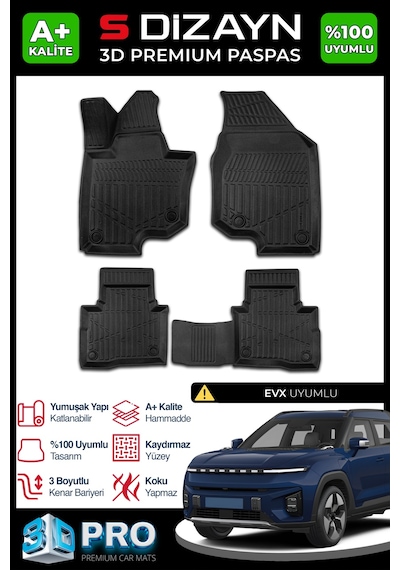 S-dizayn Ssangyong Torres Evx 3d Pro Havuzlu Paspas 2023 Üzeri A+ Kalite