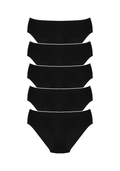Alya Underwear  Kadın Pamuklu Hipster - Slip Külot 5 Farklı Renk 1 Pakette Siyah