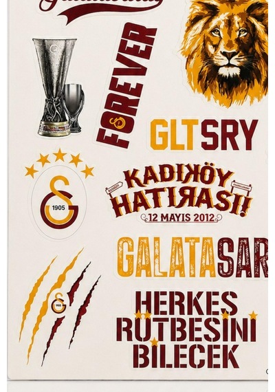 X Dekomus Lisanslı Galatasaray "fark Var" Sticker Sheet Altın