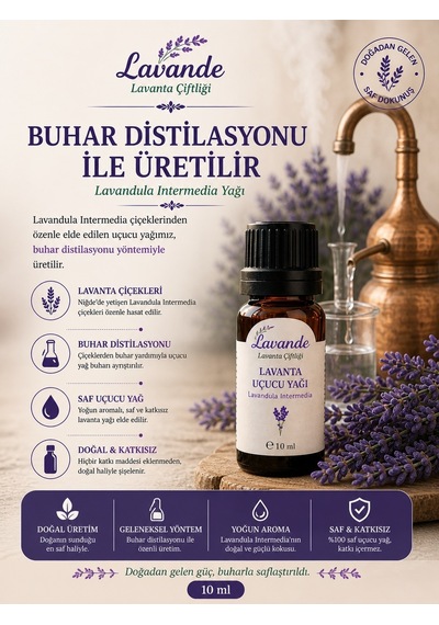 Lavande Lavanta Çiftliği  Lavanta Yağı L.intermedia 10 ML