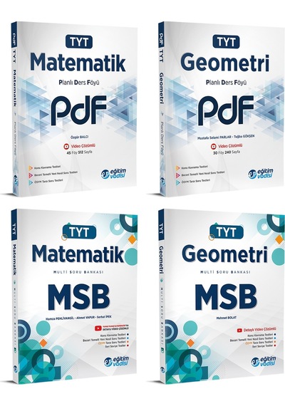 Eğitim Vadisi Tyt Matematik + Geometri Pdf + Msb Seti 4 Kitap 2023