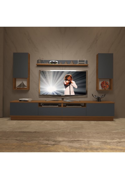 Decoraktiv Trendstyle 5220das Mdf Tv Ünitesi Tv Sehpası Ceviz - Antrasit
