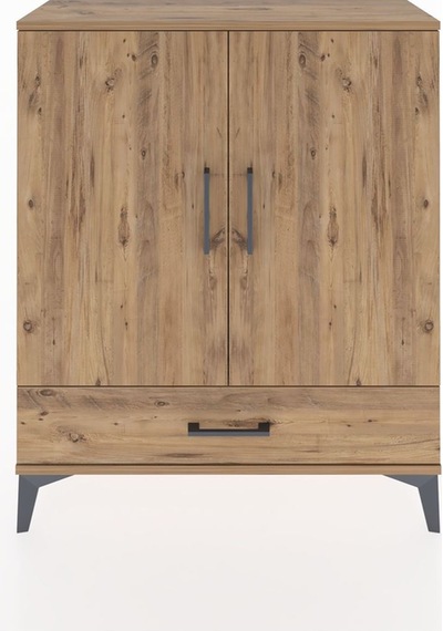 Arges Şifonyer 2 Raflı Tek Çekmeceli 2 Kapaklı 88x30x106 Çam-çam Çam