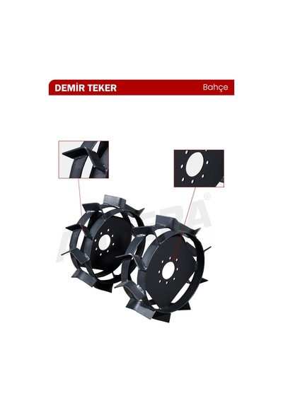 Asvera Çapa Makinesi Demir Teker Takımı 4.00-8 - 5-7.5 Hp Uyumlu Arazi Tipi Demir Tekerlek