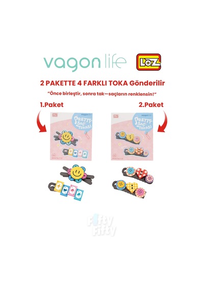 4'lü Saç Toka Seti Önce Birleştir,sonra Tak 2 Paket 4 Adet Gönderilir Yapı Toka Seti Ff 7135-7136