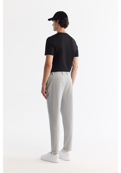 Avva Erkek Açık Gri Yanı Lastikli Bi-stretch Kolay Ütülenen Chino Slim Fit Pantolon B003037