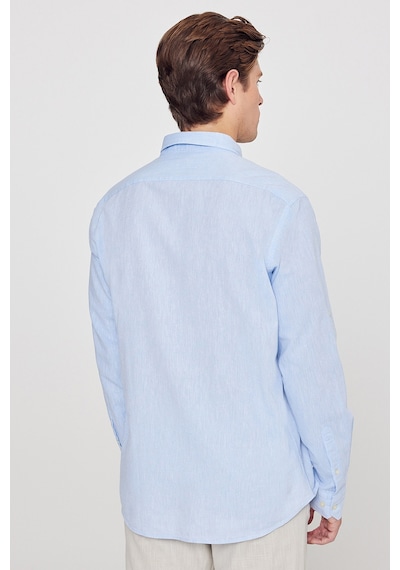 AC&Co / Altınyıldız Classics Erkek Comfort Fit Rahat Kesim Düğmeli Yaka Casual Keten Gömlek Açık Mavi AC&Co / Altınyıldız Classics Erkek Comfort Fit Rahat Kesim Düğmeli Yaka Casual Keten Gömlek Açık Mavi