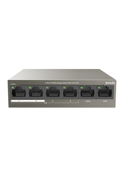 Tenda TEF1106P-4-63W 6 Port 10/100 Mbps 2 Up Link 4 Port Poe Switch