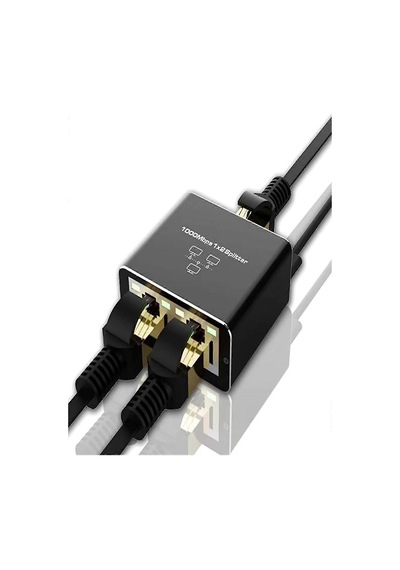 Ethernet Ayırıcı 1'i 2 Arada Çıkış Yüksek Hızlı 1000mbps Cat5/5e/6/7/8 Kablo İçin Ayırıcı Adaptörü