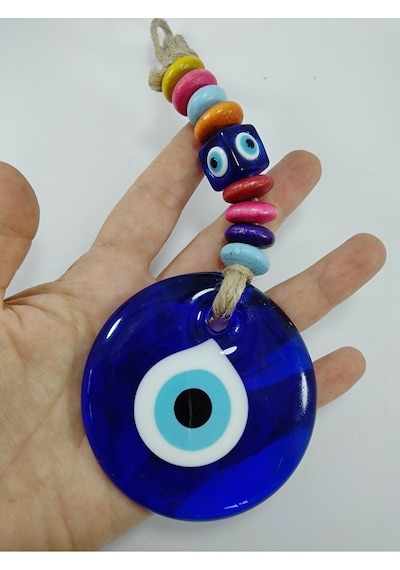 Nazar Boncuğu Duvar Dekoru 7 Cm El Yapımı Cam Özel Tasarım Renkli