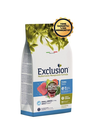 Exclusion Monoprotein Düşük Tahıllı Ton Balıklı  ve Narlı Küçük Irk Yetişkin Köpek Maması 7 KG