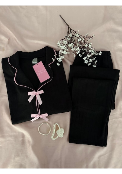 Mh Moony Homewears Coco Kışlık Termal Merlin Kumaş Siyah Pijama Takımı Siyah Ve Pembe Mh Moony Homewears Coco Kışlık Termal Merlin Kumaş Siyah Pijama Takımı Siyah Ve Pembe