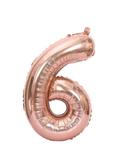 Beysüs Rakam Folyo Balon Rosegold 6 Rakam 40 İnç