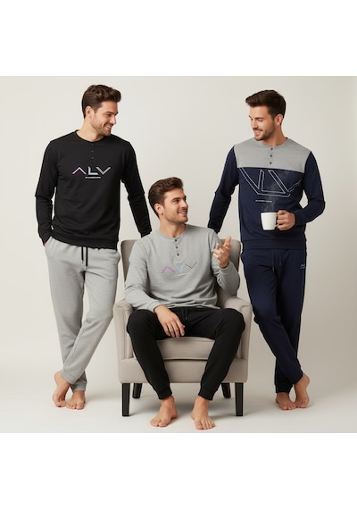 Bonbon Erkek Pamuklu Bohçalık Ve Çeyizlik 3 Adet 2'li Pijama Takımı Bb2481 Çok Renkli