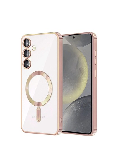 Samsung Galaxy Uyumlu - S24 Kılıf Kross Magneticsafe Kapak - Rose Çok Renkli