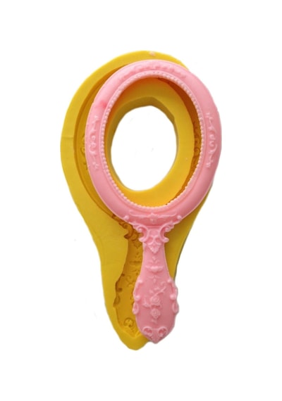 El Aynası Şeklinde Silikon Pasta Ve Seker Hamuru Kalibi 16x8x2 Cm 6