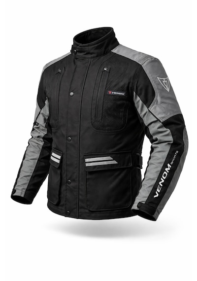 Venom Tourex 4 Mevsim Motosiklet Montu Siyah-gri Kalıplar Dardır Bir Beden Büyük Sipariş Veriniz