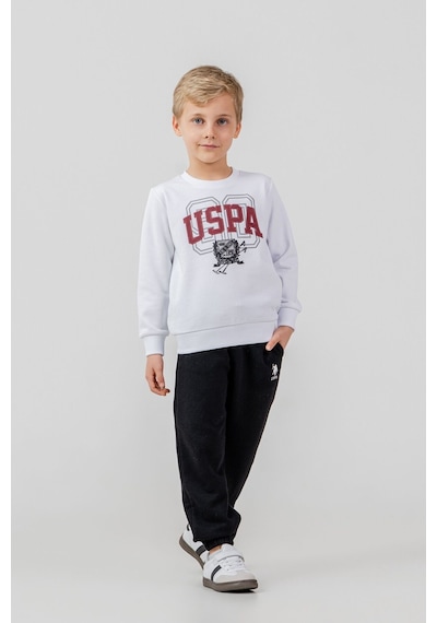 U.S. Polo Assn. Erkek Çocuk Baskılı Beyaz Uzun Kol Eşofman Takımı Us2646-c-v1 Us2646-c-v1
