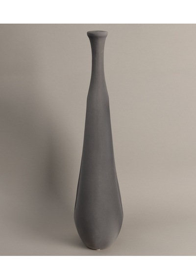 Koza Home Gracil Özel Taş Doku Gri İskandinav Seramik Vazo 20x5x55cm 6267 Standart