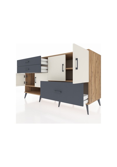 Kronos Konsol 3 Raflı 3 Çekmeceli 4 Kapaklı 176x59x99 Çam-aytaşı/ Çam-aytaşı/antrasit Kronos Konsol 3 Raflı 3 Çekmeceli 4 Kapaklı 176x59x99 Çam-aytaşı/ Çam-aytaşı/antrasit
