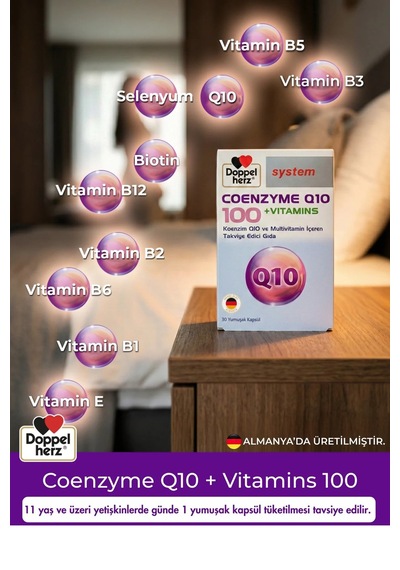Koenzim Q10 + Vitamins 100 Mg 30 Kapsül