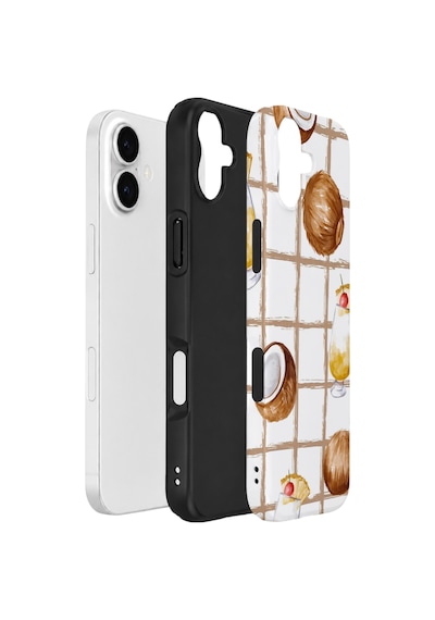 Apple iPhone Uyumlu 16 Vorian Çift Katmanlı Kılıf Coconut Cabana