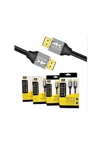 3 Metre Premium 4k Ultra Hd 60hz Hdmı 2.0v Görüntü Ve Ses Kablosu - Altın Kaplama Uçlu, Yüksek Hızlı, 3d Destekl